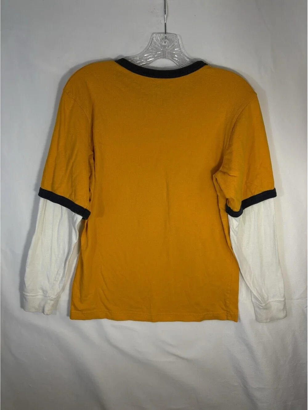 OshKosh Boys 14/16 Layered Long Sleeve Shirt Est 1895 Mustard Yellow Graphic